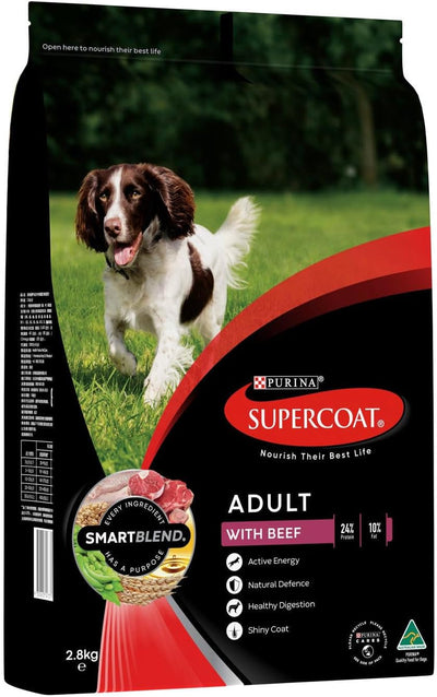 Purina Supercoat Adult Beef Dry Dog Food 2.8 Kg