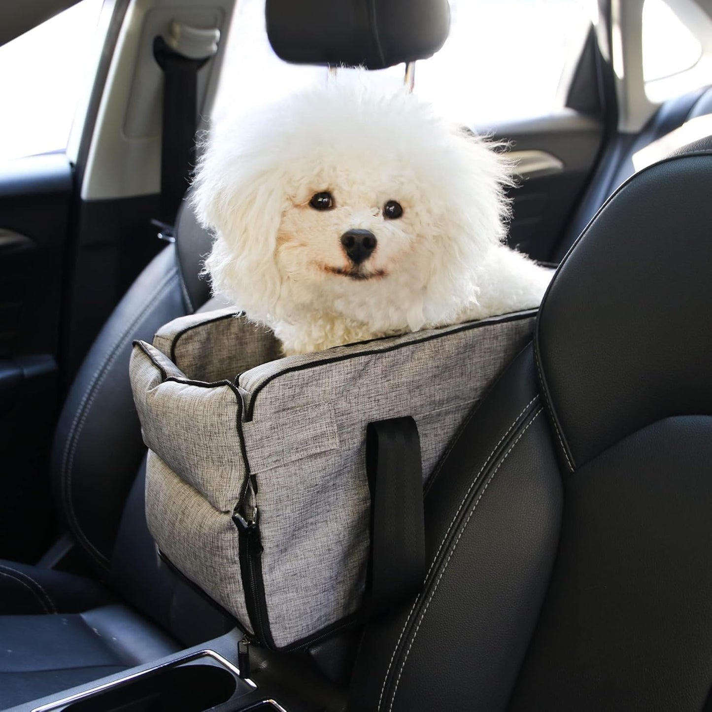 Anfower Center Console Dog Car Seat, Dog Car Seats for Small Dogs 0-15lbs