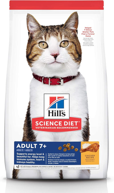 Hill's Science Diet Senior Adult 7+, Chicken Recipe, Dry Cat Food for Older Cats, 3kg Bag