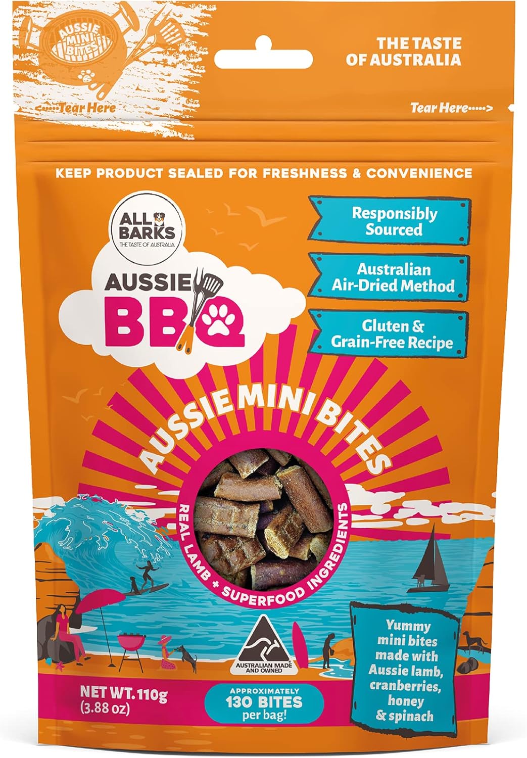 Aussie Mini Bites - 100% Aussie Lamb & Superfood Ingredients  - 110g