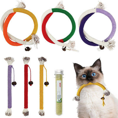 LUOKER 6 Pack Cat Chew Toys with Catnip Sticks