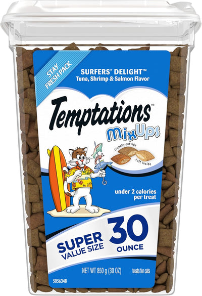 Temptations 10160879 1 Mixups Cat Treats, Surfers’ Delight, 30 oz. Tub