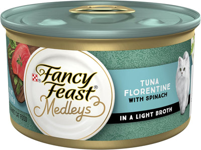 Fancy Feast Medleys Adult Wet Cat Food Tuna Florentine with Garden Greens in Sauce 24x84g