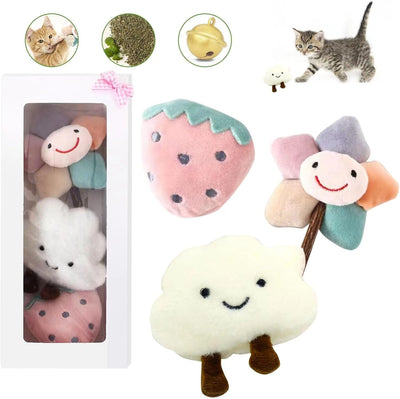 Catnip Toys for Indoor Cats - Cute Chew Toys for Teething, 3Pcs Bite Resistant Toy With Catnip