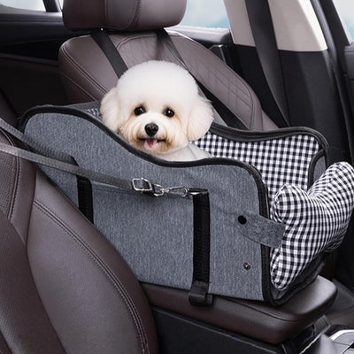 HOMKAI Dog Car for Dogs, Portable Pet Backpack with Safety Belt and Dual-Sided Mat