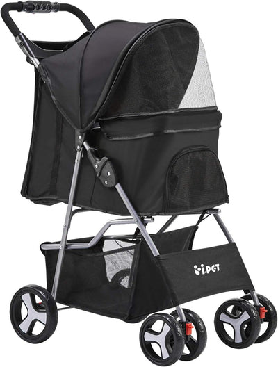 i.Pet Pet Stroller, Double Cat Dog Carrier Backpack Travel Strollers Pram Seat