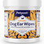 Petpost | Dog Ear Cleaner Wipes - Ultra Soft Cotton Pads in Coconut Oil Aloe Solution - Dog Ear Rinse & Cleanser 100 ct