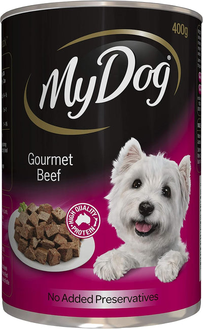 Adult Wet Dog Food Gourmet Beef 400g Can, 24 Pack