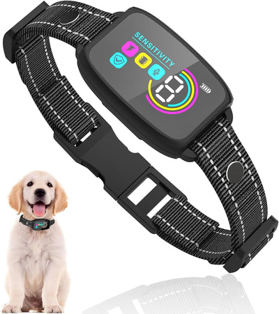 PZCC Anti Bark Collars for Dogs 8-120lbs - IP67 Waterproof Bark Collar with LCD