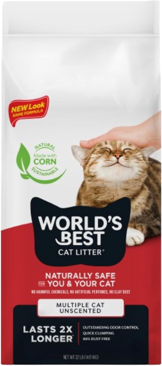 WORLD'S BEST CAT LITTER™ Multiple Cat Unscented, 32-Pounds