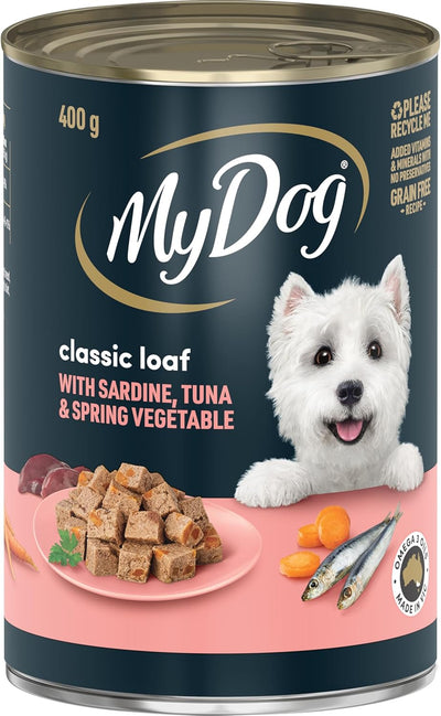 Classic Loaf with Sardines, Tuna and Spring Vegetable Wet Dog Food 400g (Pack of 24)