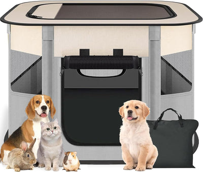 Portable Pet Playpen,Dog Play Pen Indoors,Foldable Cat Tent with Carry Bag for Puppy
