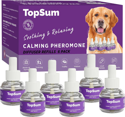 Dog Calming Diffuser Refills: 6 Pack Dog Pheromones Calming Diffuser Refills 6 Pack (Purple)