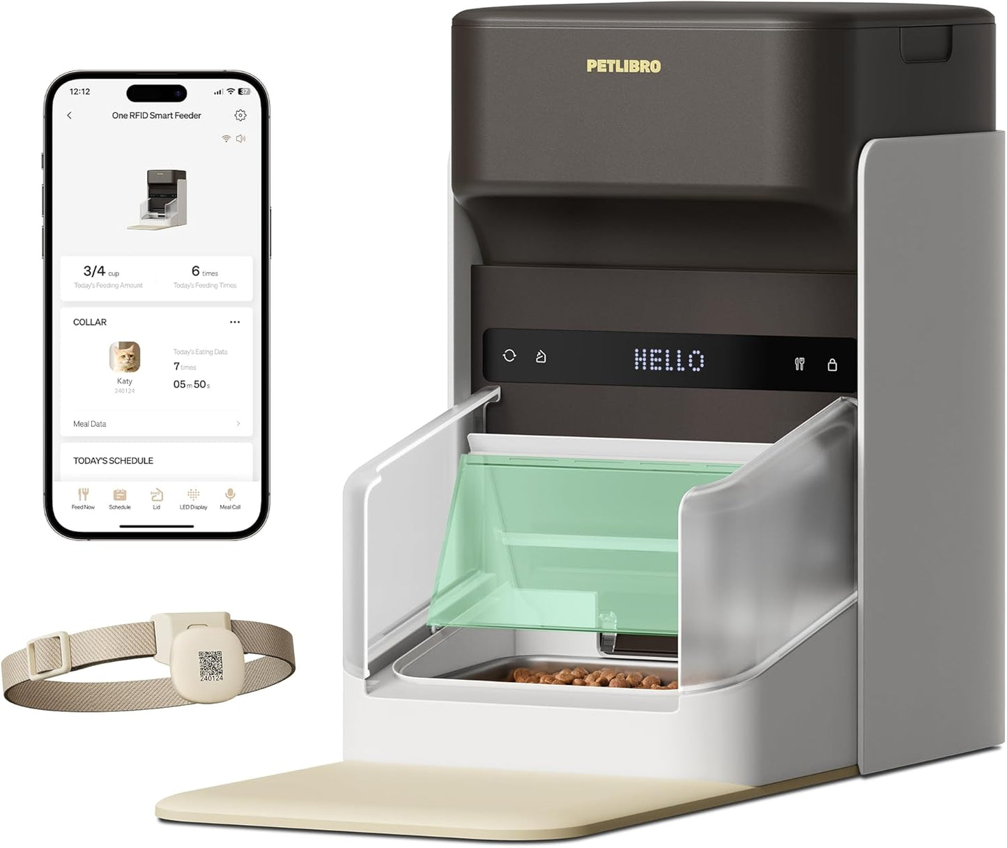 PETLIBRO Upgraded RFID Automatic Cat Feeder, 5G Wi-Fi Automatic Pet Feeder, 3L Auto Cat Feeder App Control