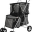 PaWz 2-Tier Pet Stroller, 4 Wheels Pet Carrier with Brake for Dog Cat
