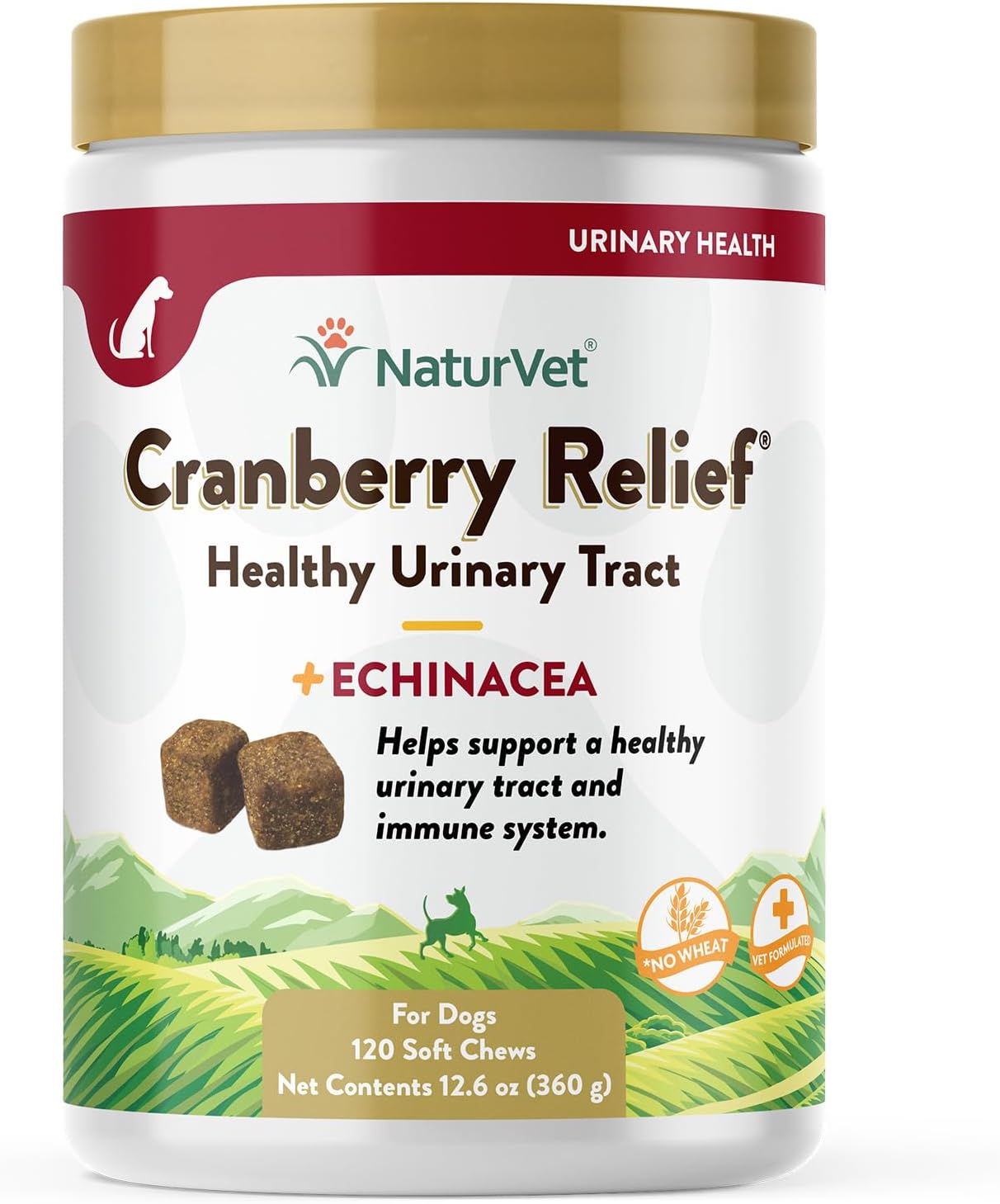 NaturVet Cranberry Relief 120 Count Soft Chew (Jar) with Echinacea for Dogs
