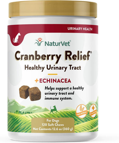 NaturVet Cranberry Relief 120 Count Soft Chew (Jar) with Echinacea for Dogs