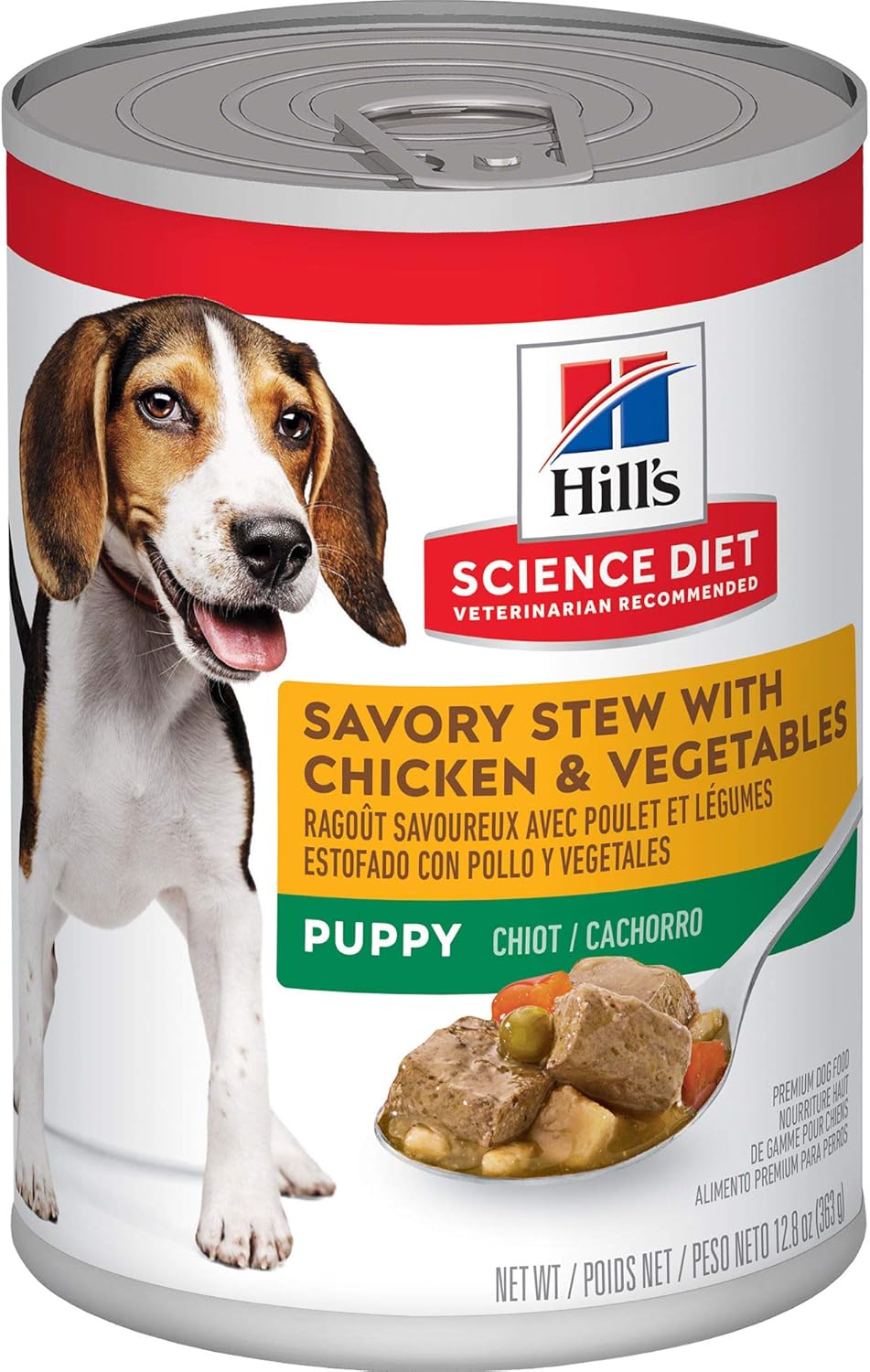Hill's Science Diet Puppy Wet Dog Food, Savory Stew with Chicken and Vegetables, 363g, 12 Pack, Canned Dog Food