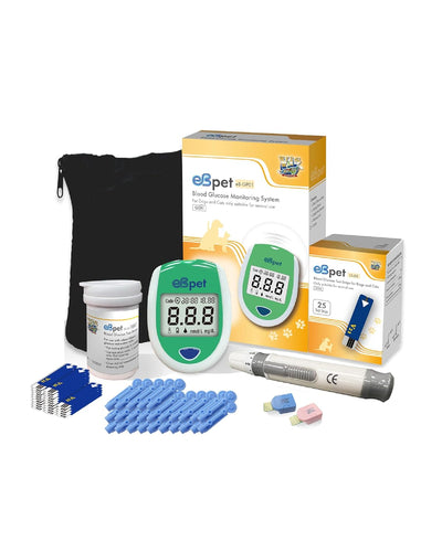 eBpet Blood Glucose Monitor System - Dogs and Cats Glucose Monitoring Kit 25 test kits