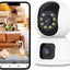 Indoor Security Camera Dual Lens, 2K Pan/Tilt Baby/Dog/Pet Camera with Phone app