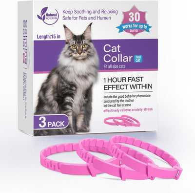 3 Pack Calming Collar for Cats and Kittens Pheromone Collar Efficient Relieve Reduce Anxiety Stress
