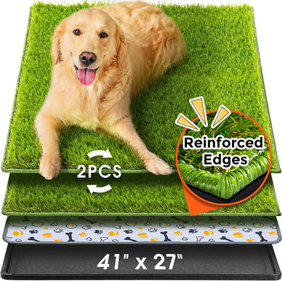 Hompet Dog Toilet, 104 x 69cm, 2 Pcs of Artificial Grass Mats for Dogs