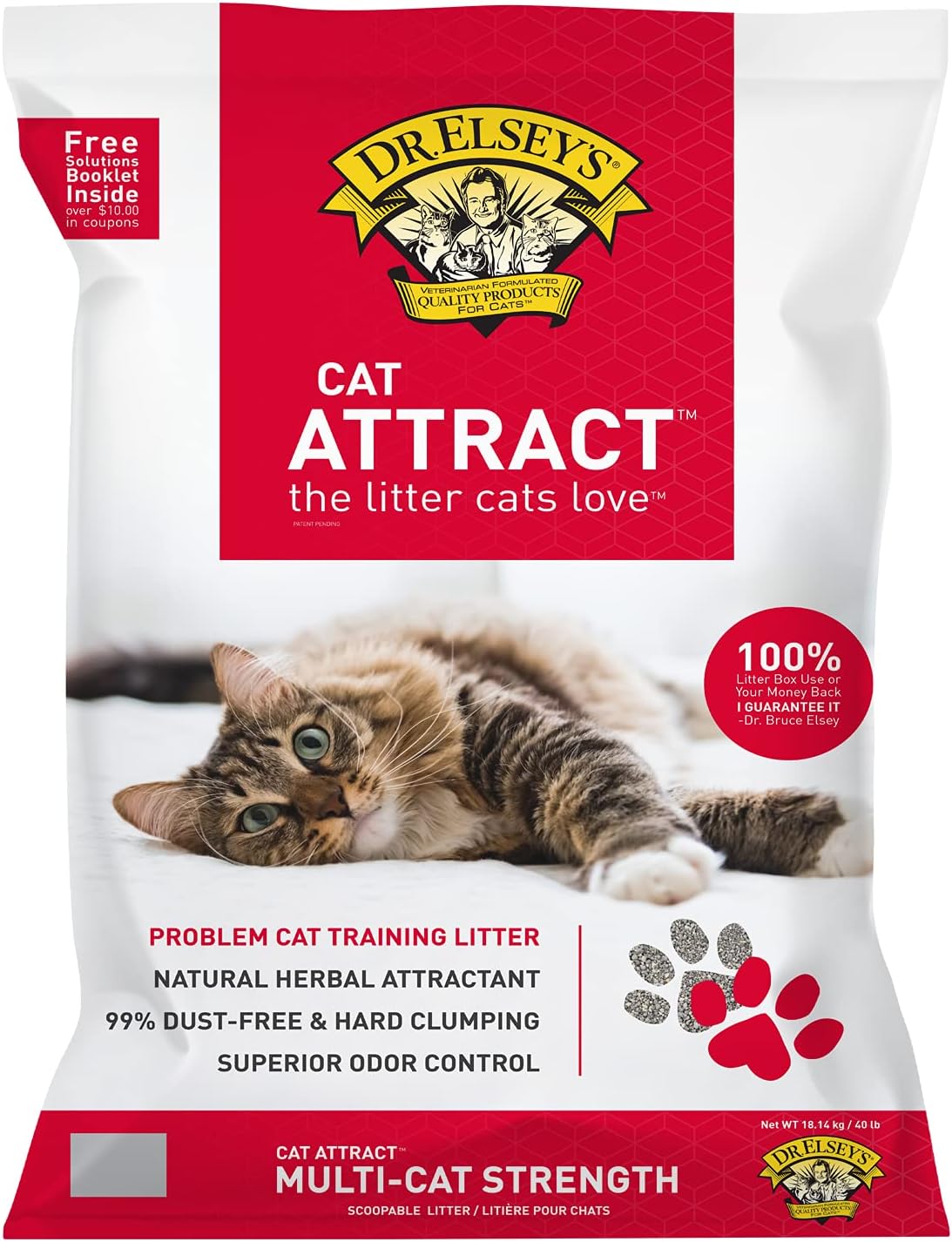 Dr. Elsey's Premium Clumping Cat Litter - Cat Attract - 99% Dust-Free, Low Tracking,40lb-usa product
