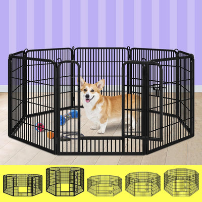 Beastie Foldable Pet Dog Metal Playpen 24", 8 Panels Folding