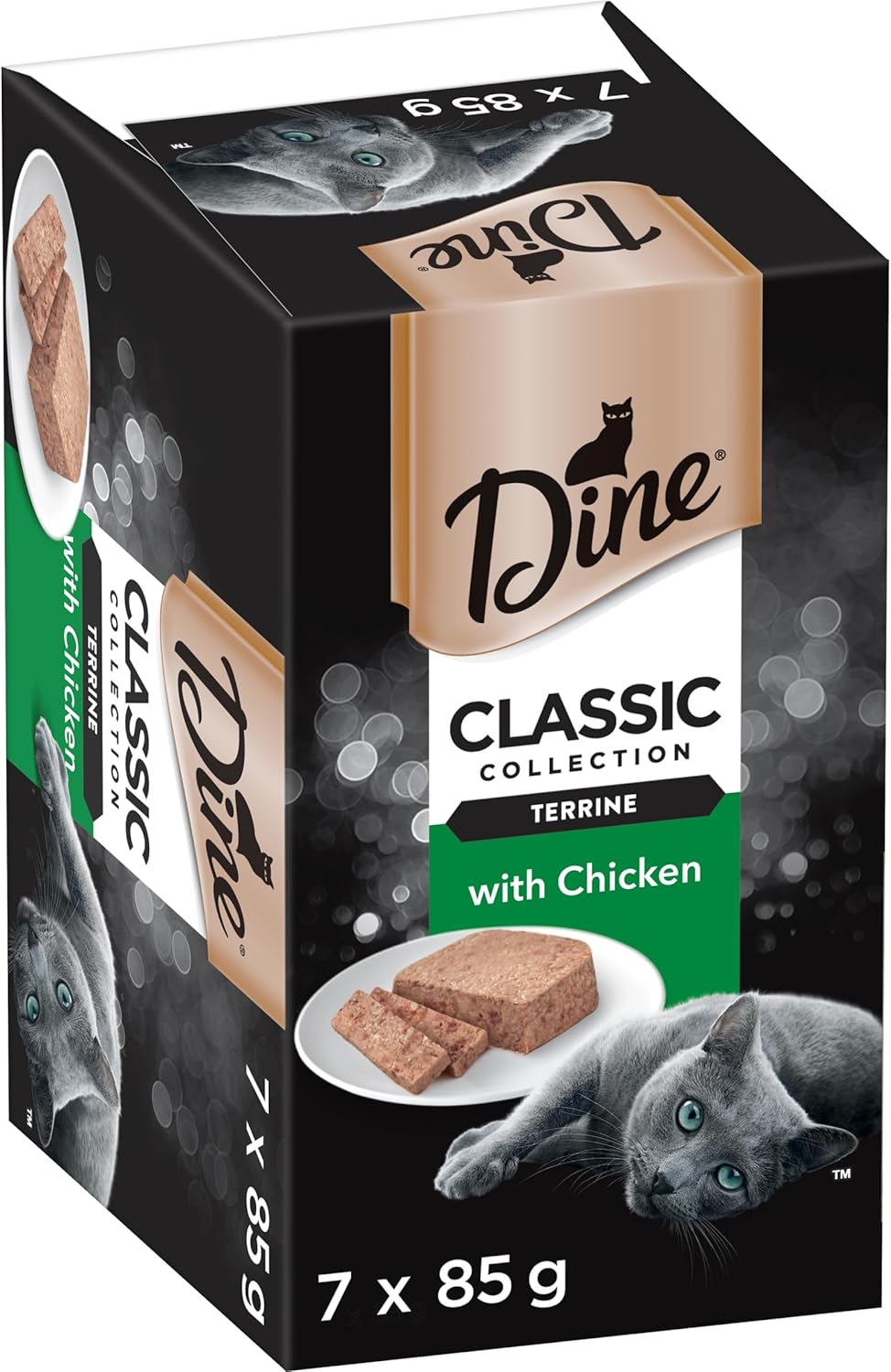 DINE Classic Collection Adult Wet Cat Food Terrine with Chicken 7 x 85g, 6 Pack (42 Trays)