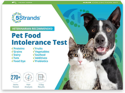 5Strands Pet Food Intolerance Test, at Home Sensitivity Test for Dogs & Cats, 270 Items, Hair Analysis
