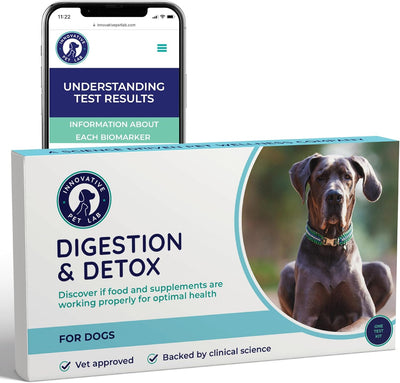 Dog Digestion & Detox Gut Test Kit – for Weight Loss, Gas, Bad Breath for Digestive & Microbiome Analysis - Non-Invasive & Fast Results – Vet Trusted - Easy at-Home Stool Test
