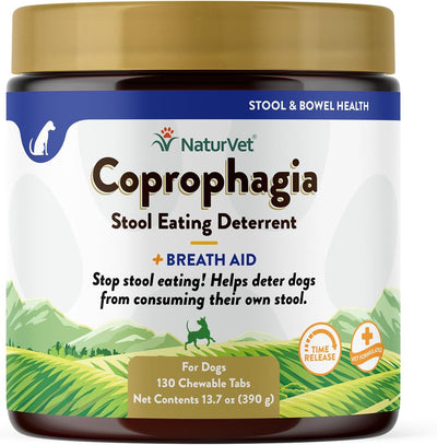 NaturVet Coprophagia Deterrent Tablets, 130 Pills