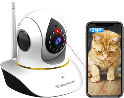 VSTARCAM Pet Camera with Laser, 3MP 2.4GHz WiFi Interactive Dog & Cat Laser Toy with Night Vision