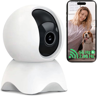 Security Indoor Camera, 1080P HD Dog & Baby Monitor, 5/2.4GHz with Motion Detection，SD & Cloud Storage，Night Vision Pet & Baby Camera Two Way Audio, Privacy Mode