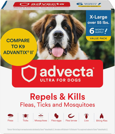 Ultra Flea and Tick Prevention for Dogs - Dog and Puppy Treatment and Control , 6 Month Supply