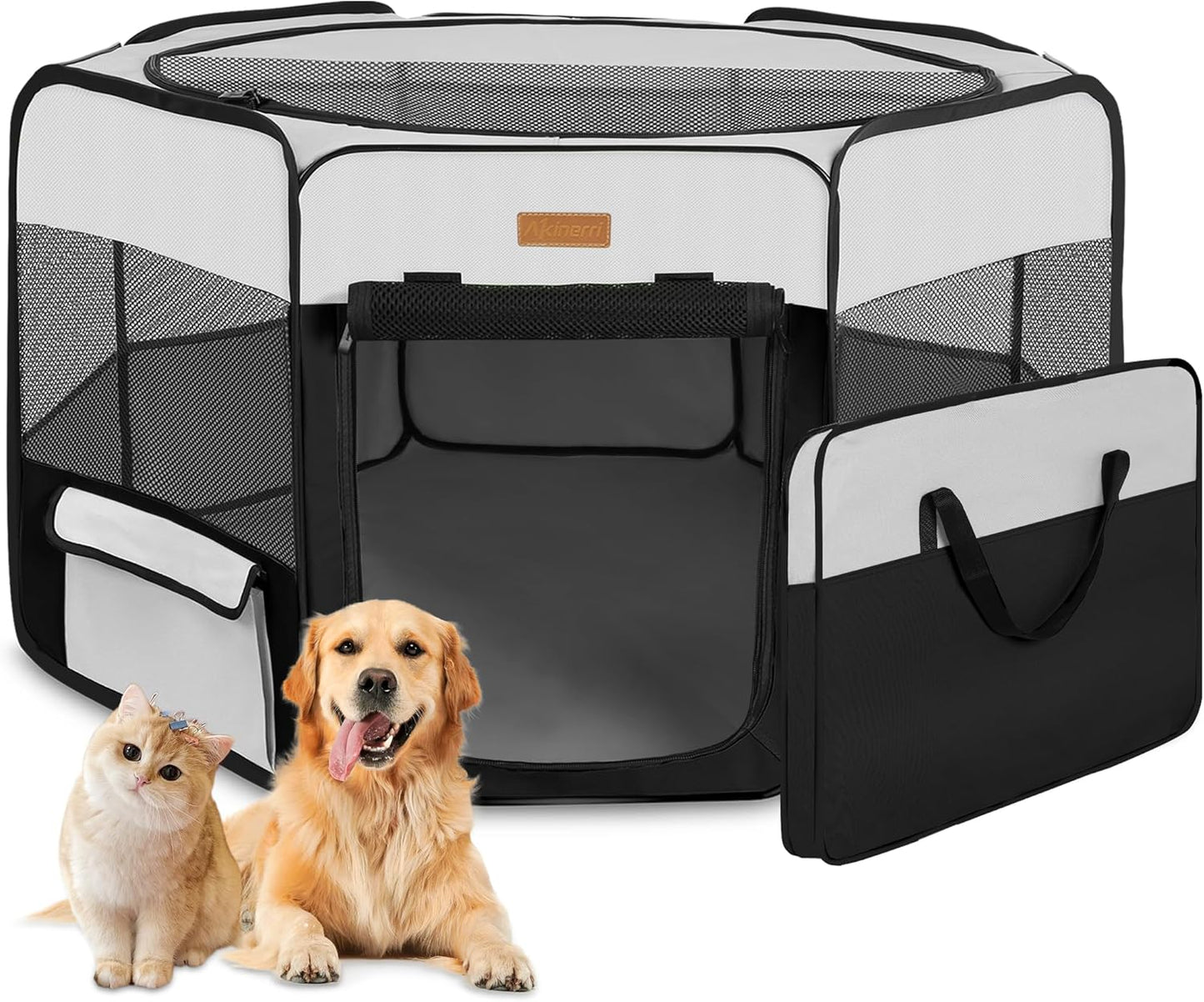 Dog Playpen, Portable Pet Play Pen for Cat, Puppies, Rabbits, Chickens, Foldable Large
