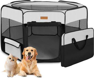 Dog Playpen, Portable Pet Play Pen for Cat, Puppies, Rabbits, Chickens, Foldable Large