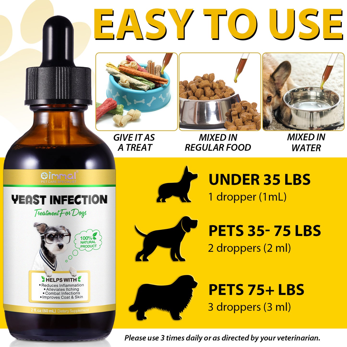 Dog Yeast Infection Treatment Drops – Anti-Itch, Skin & Immune Support