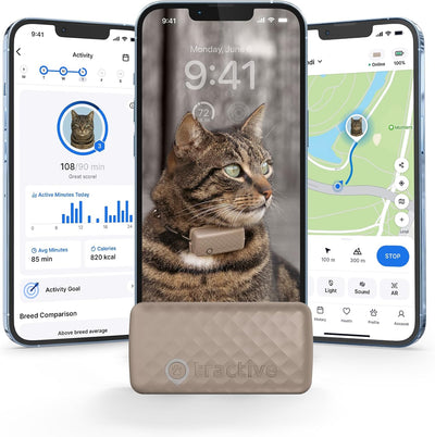 Tractive Smart Cat GPS Tracker | Real-Time Location & Wellness Monitoring for Cats 6.5 lbs+