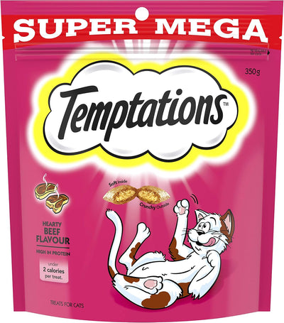 TEMPTATIONS Cat Treats Hearty Beef Flavour 350g Bad