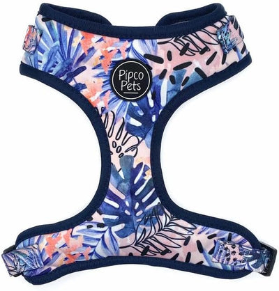 Adjustable Dog Harness | Cute Colourful Patterns | Perfect Fit, Escape Proof Vest | Safe and Secure | Easy On/Off | (Large, Tropic Fronds)