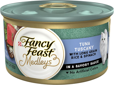 Fancy Feast Medleys Adult Wet Cat Food Tuna Tuscany with Long Grain Rice & Garden Greens in Sauce 24x85g