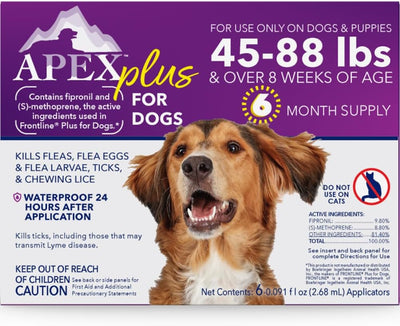 Apex Plus Flea and Tick Prevention for Dogs | Large (45-88 lbs) | 6-Month Supply |