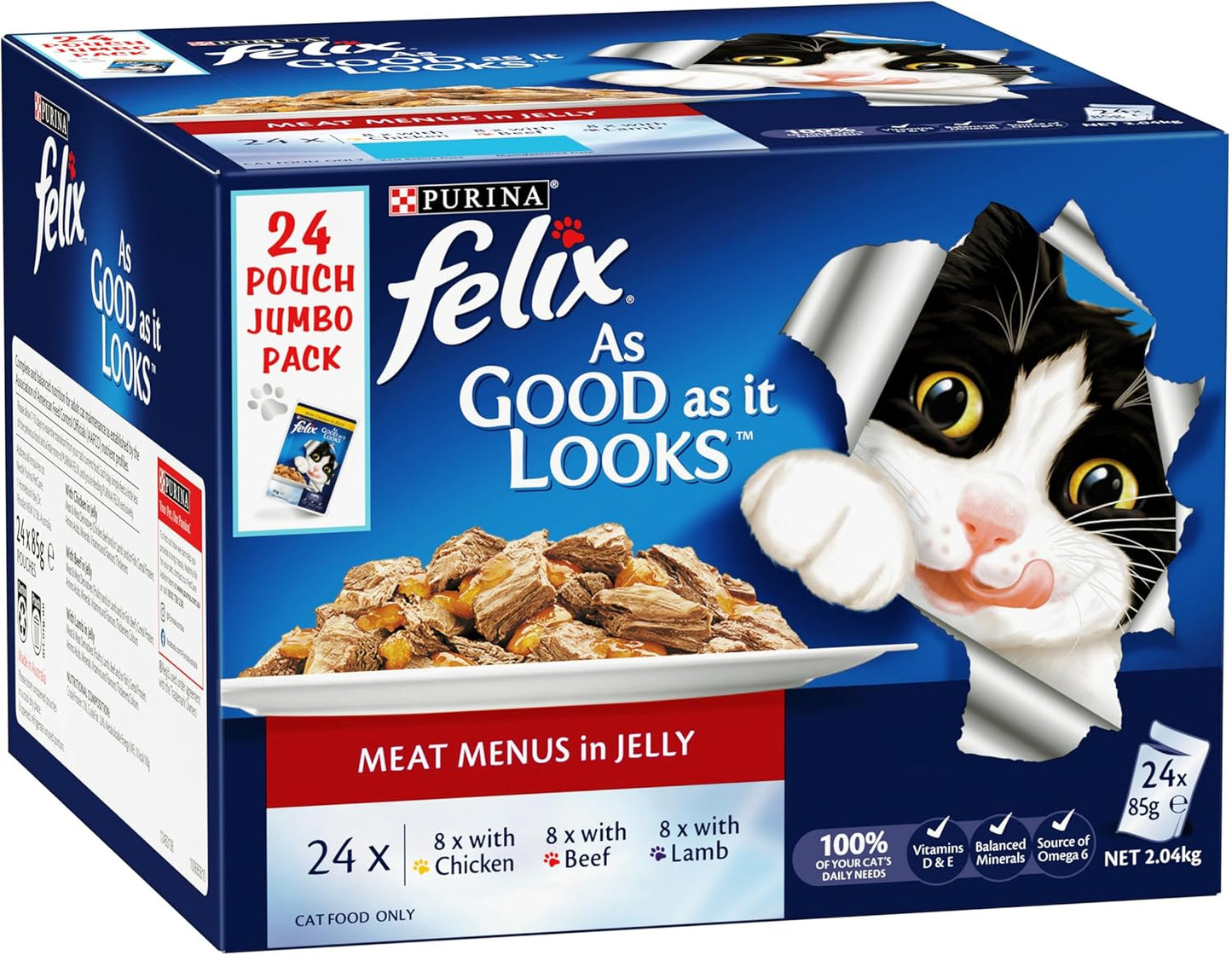FELIX Adult As Good As It Looks Meat Menu in Jelly Wet Cat Food 54x85g
