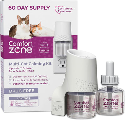 Comfort Zone 60 Day Starter Kit; 1 Multicat Diffuser & 2 Refills