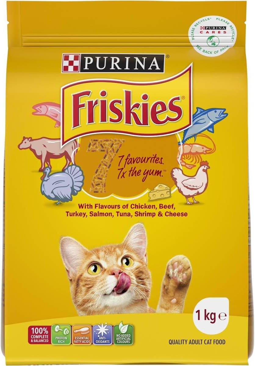 Purina Friskies Seven Flavours Adult Dry Cat Food 1 kg