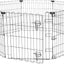 Amazon Basics Foldable Metal Pet Dog Exercise Fence Pen With Door Gate - 150 x 150 x 61 centimeters, Black