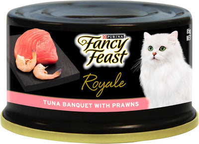 FANCY FEAST Royale Adult Wet Cat Food Tuna Banquet with Prawns 24x85g
