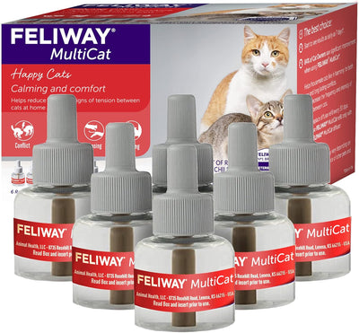 FELIWAY® MultiCat 6 x 30 Day Cat Calming Refills for Pheromone Diffuser, 6 x 48ml