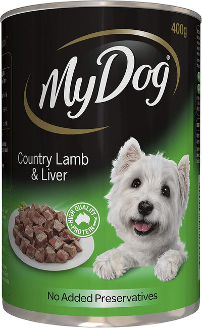 Adult Wet Dog Food Country Lamb & Liver 400g Can, 24 Pack